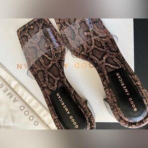 Good American Brown Snake Print Women's Shoes